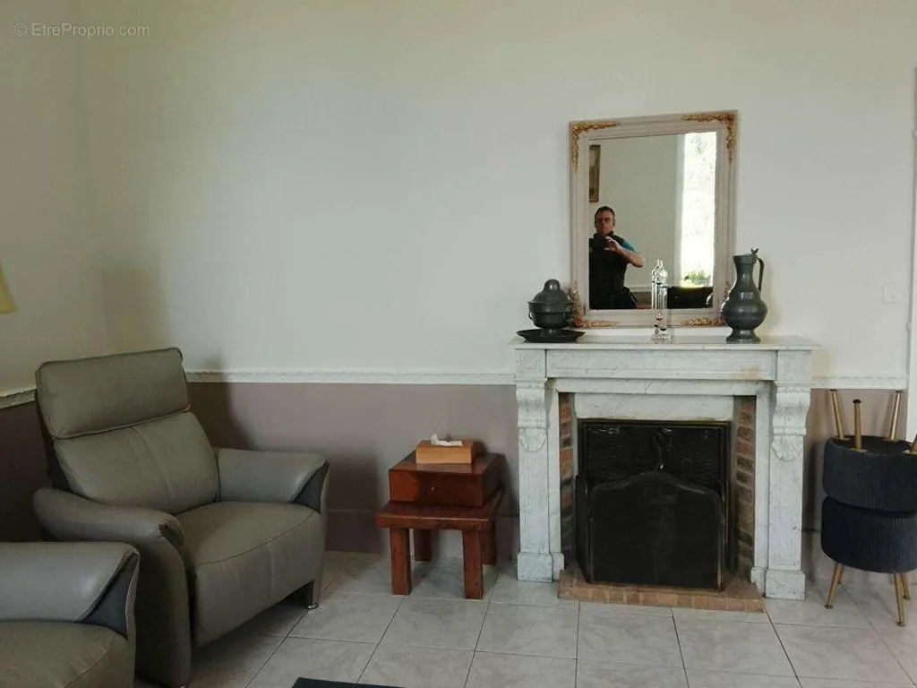 Living Room - Renovated Manor with Garden in Bélâbre