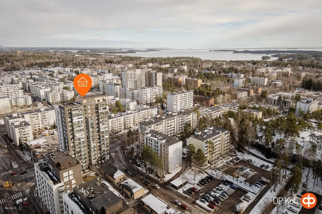 Vue aérienne - Studio Apartment with Glazed Balcony in Espoo