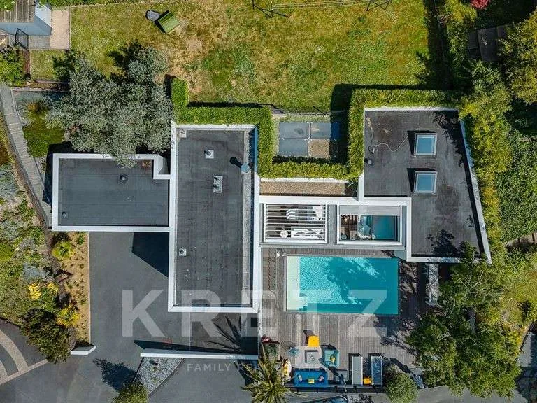 Aerial - Architect-designed Villa with Pool in Saint-Brieuc