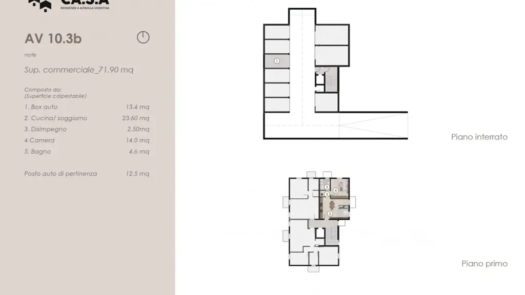 Plan - Mini Apartment with Balcony in Altavilla Vicentina