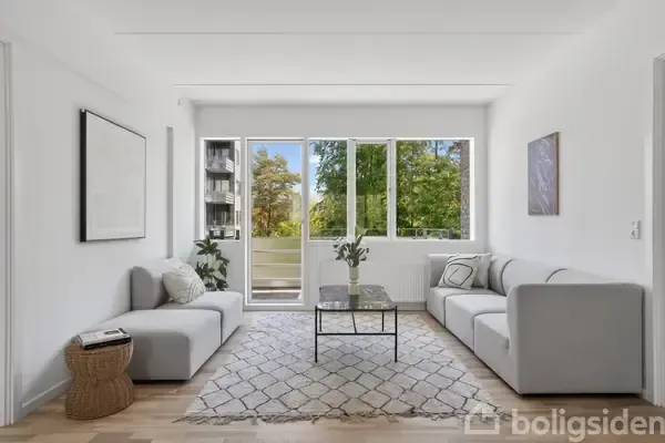 Soggiorno - 3-Bed Apartment with Balconies in Søborg