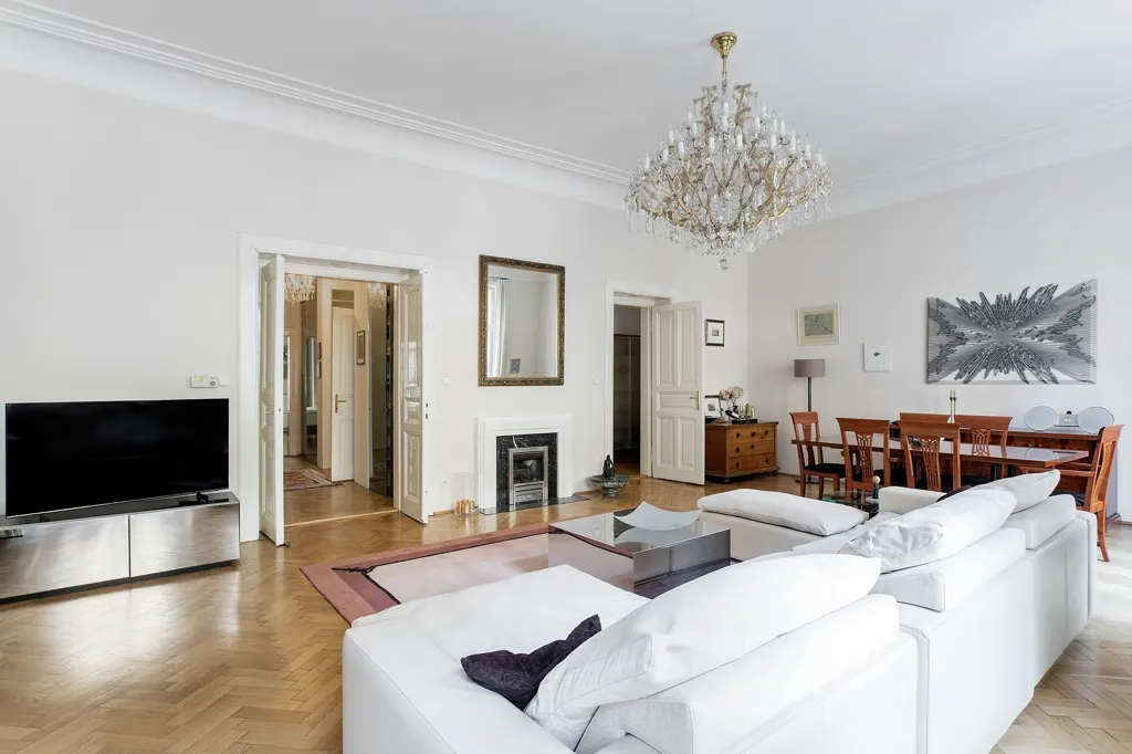 Living Room - Fully Furnished Flat with Balcony in Prague