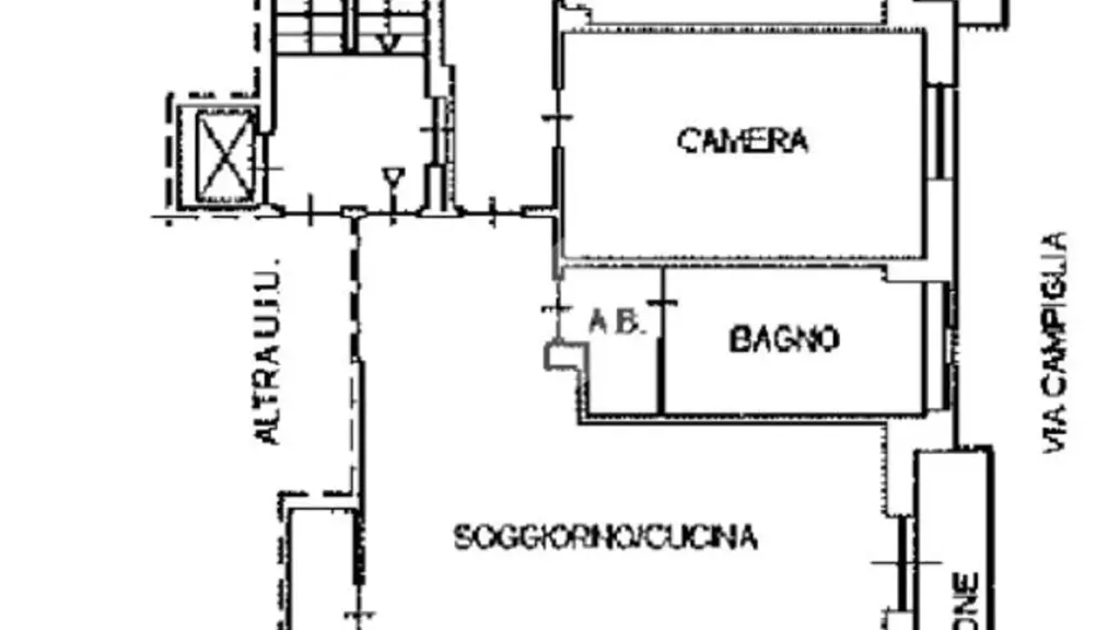 Plan - Modernised Apartment with Balcony in Turin