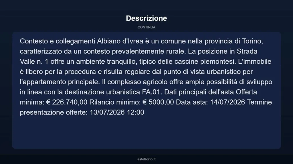 Agricultural Complex with Apartment in Ivrea