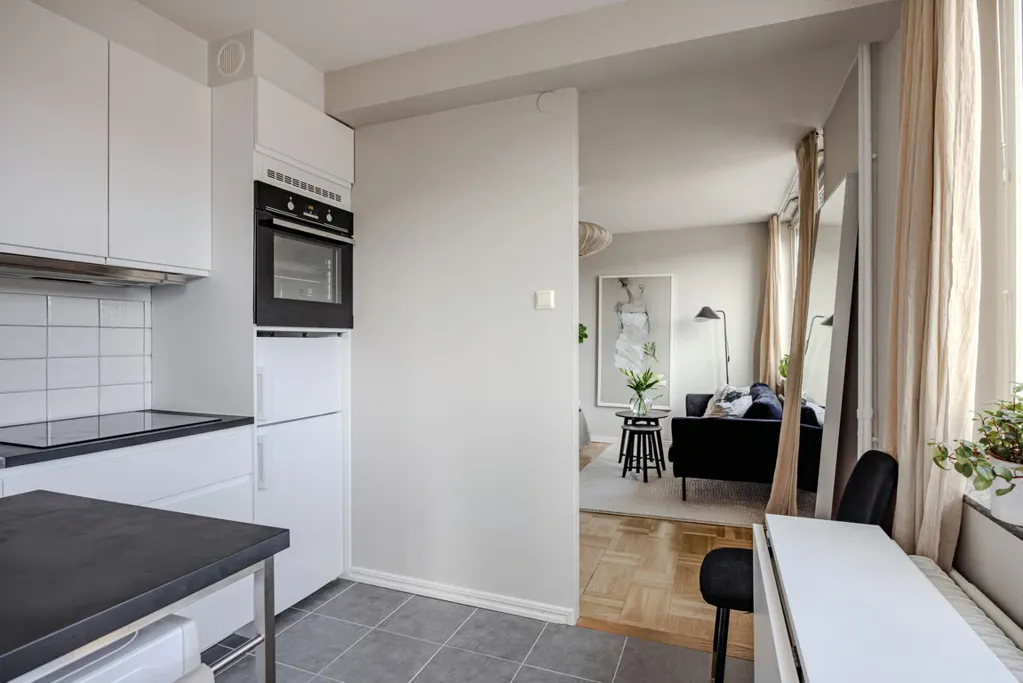 Köök - Apartment with Glass Balcony in Göteborg