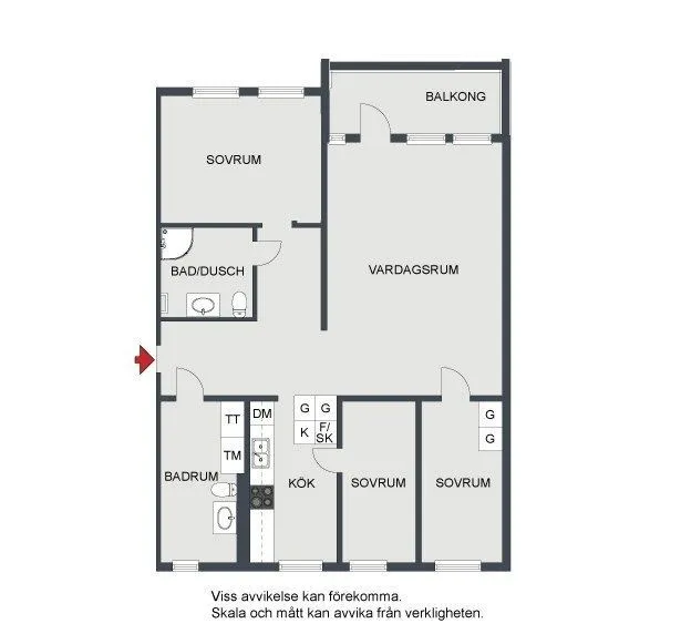 Plaan - Apartment with Balcony in Vendelsömalm