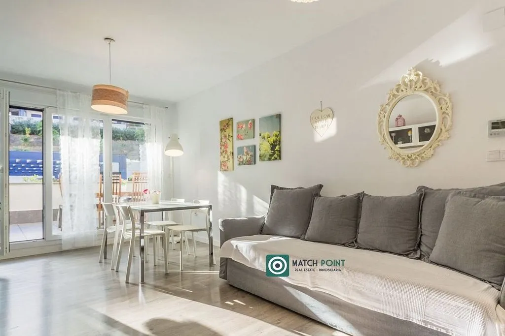 Living Room - Apartment with Pool and Terrace near Cabria Beach