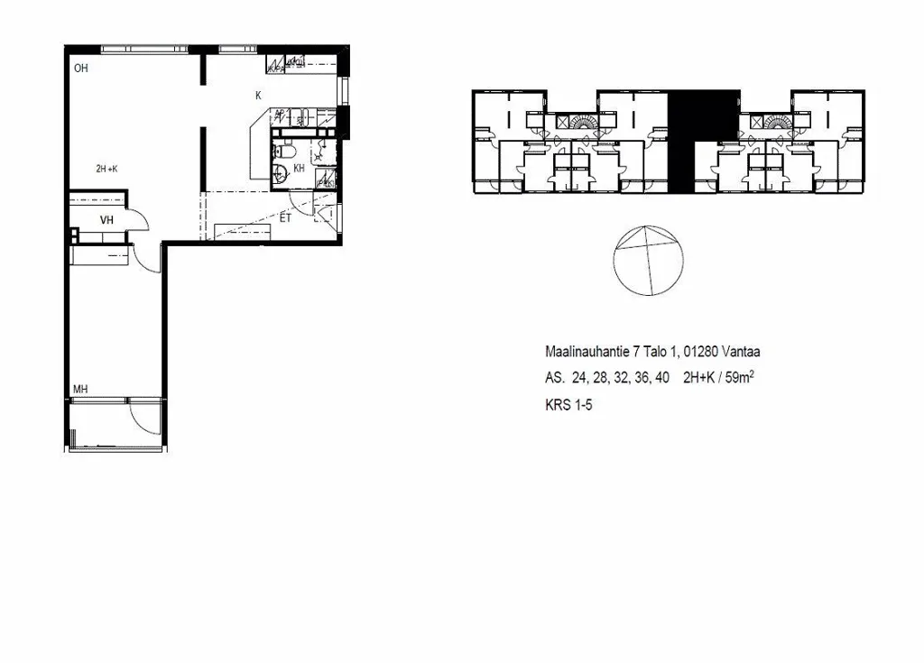 Plan - Spacious Flat with Balcony in Länsimäki, Vantaa