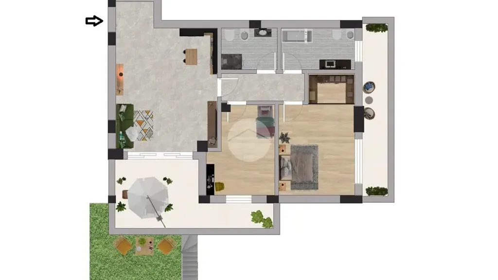 Plaan - Penthouse with Garden in Mesero