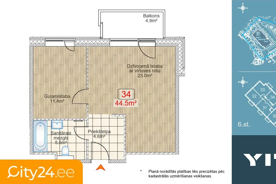 Plan - Modern Flat with Balcony in Āgenskalns, Riga
