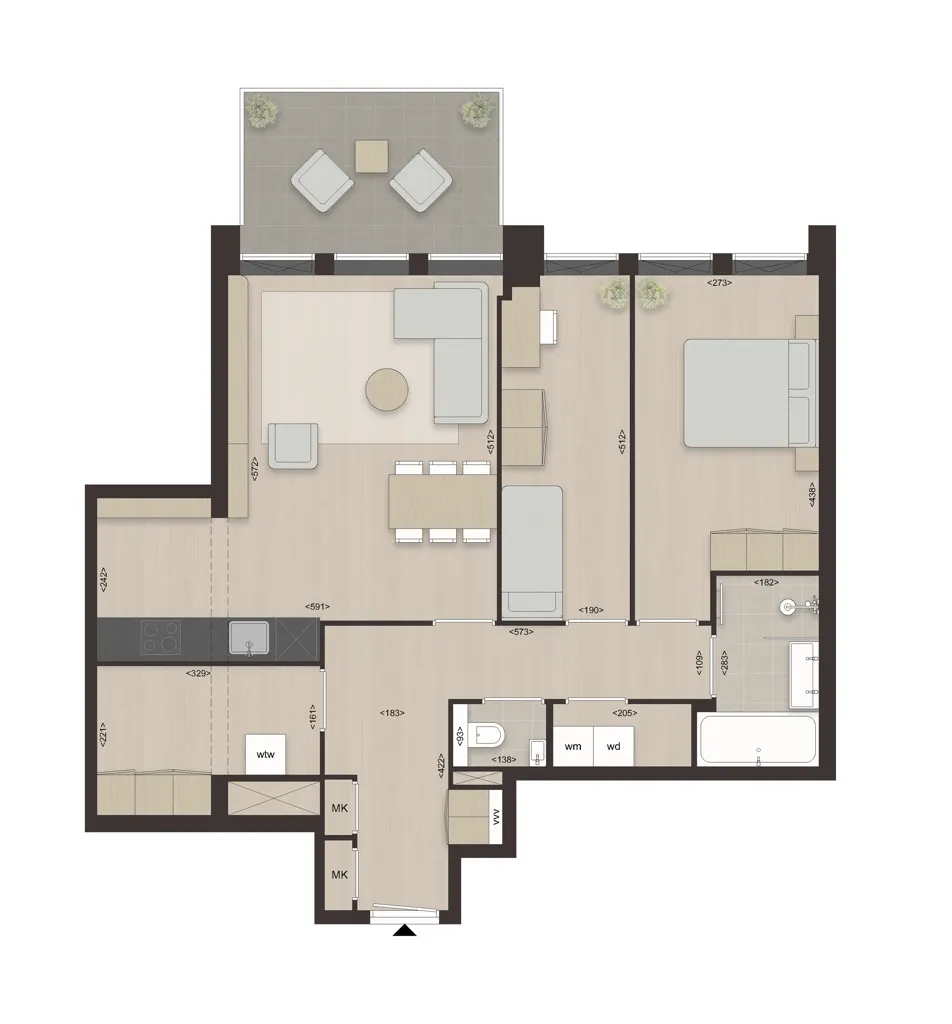 Plan - New Build Apartment with Terrace in Utrecht Schepenbuurt