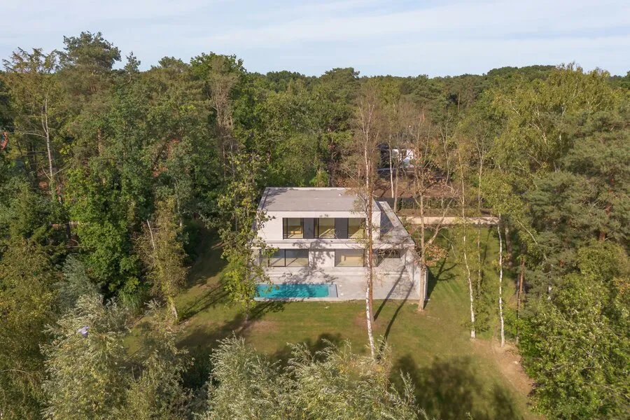 Aerial - Modern Villa with Pool in Keerbergen