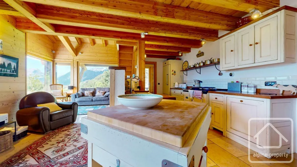 Köök - Luxury Chalet with Panoramic View in Châtel