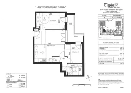 Floor Plan - Apartment with Balcony in Tigery
