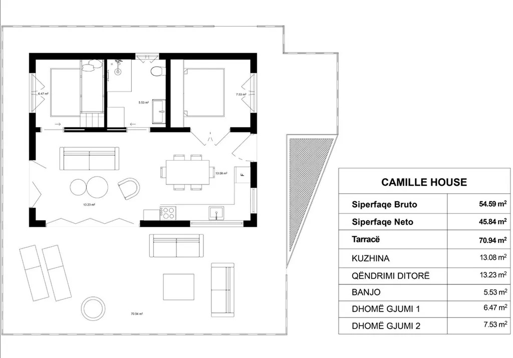 Plan - Villa en Construction avec Jardin à Marseillan