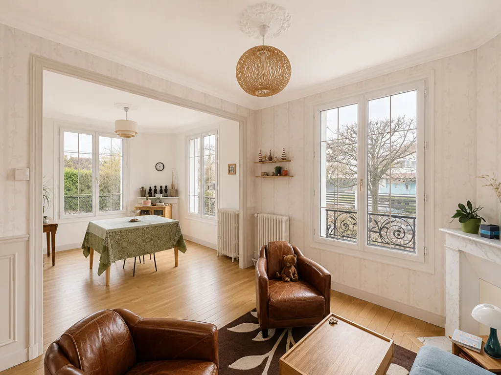 Living Room - Meulière House with Garden in Montgeron