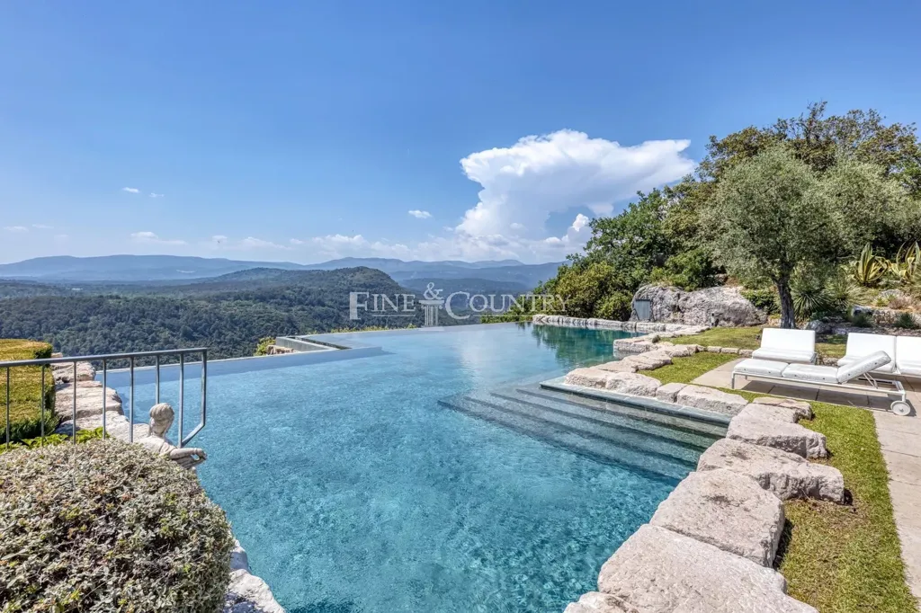 Piscine - Villa avec vue panoramique près de Cabris