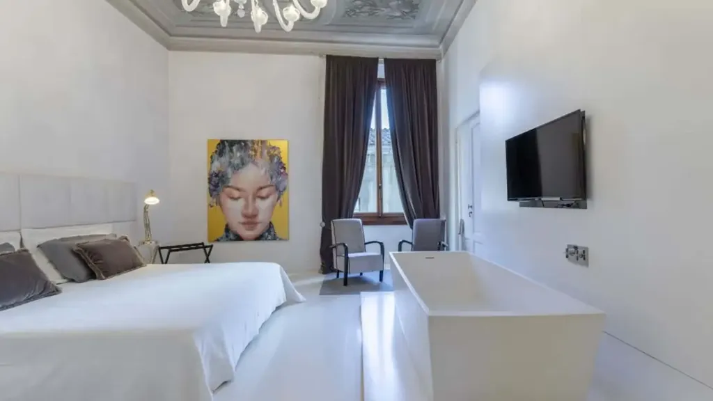 Bedrooms - Renaissance-Style Apartment with Terrace in Florence