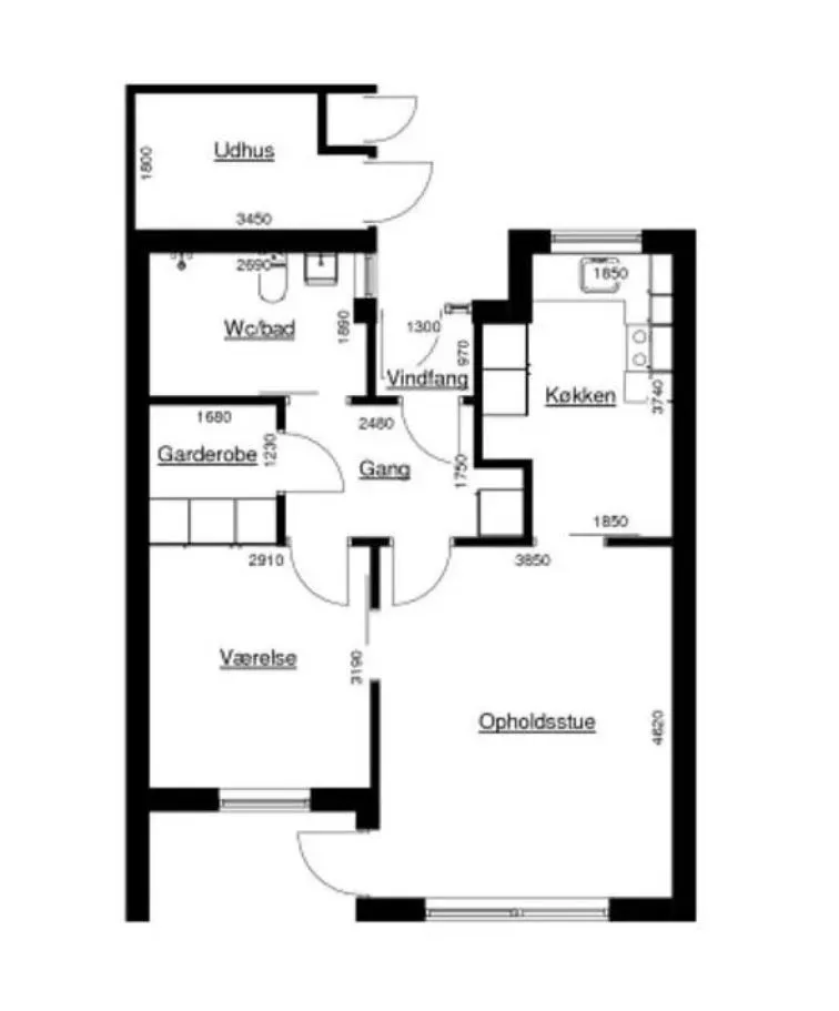 Plaan - Two-Bedroom Terrace House on Ålborgvej, Dybvad