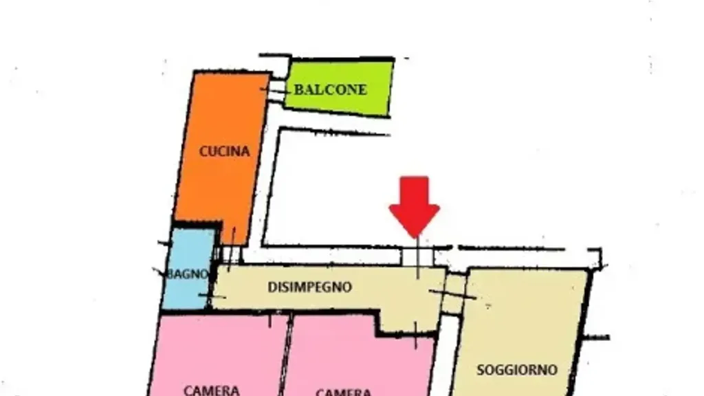 Plan - Traditional Apartment with Balcony in Massa Centre
