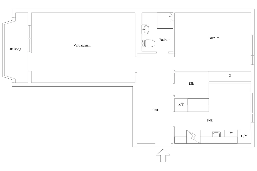 Plan - Modern Apartment with South-Facing Balcony in Malmö