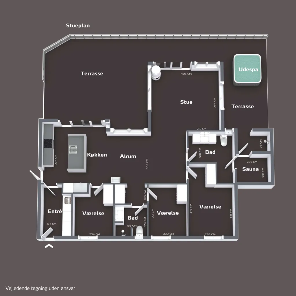 Floor Plan - Summerhouse with Wellness Area in Ringkøbing