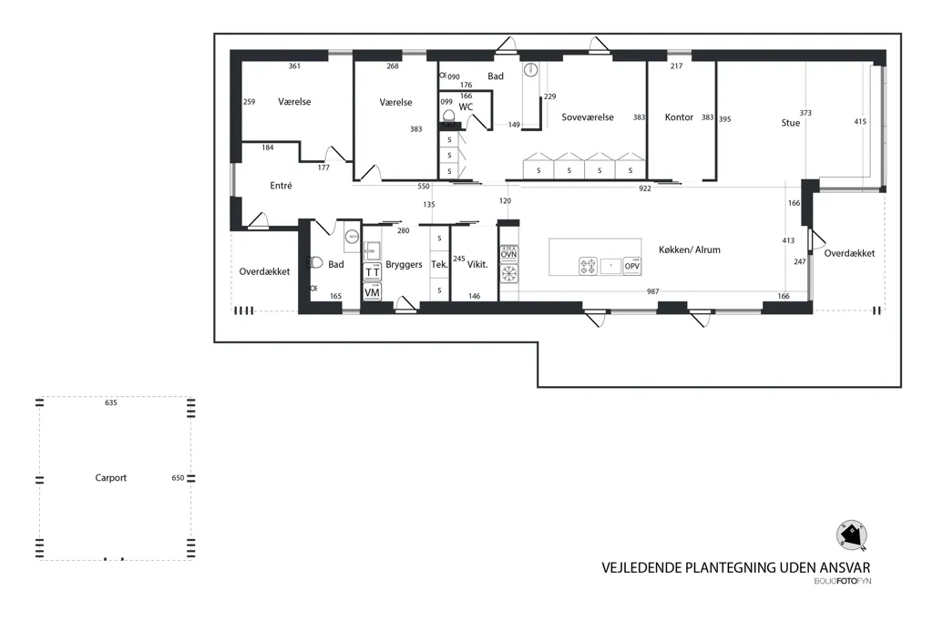 Plan - Maison 5 pièces à Glamsbjerg