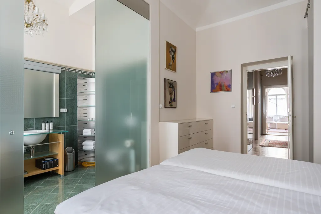 Bedrooms - Fully Furnished Flat with Balcony in Prague