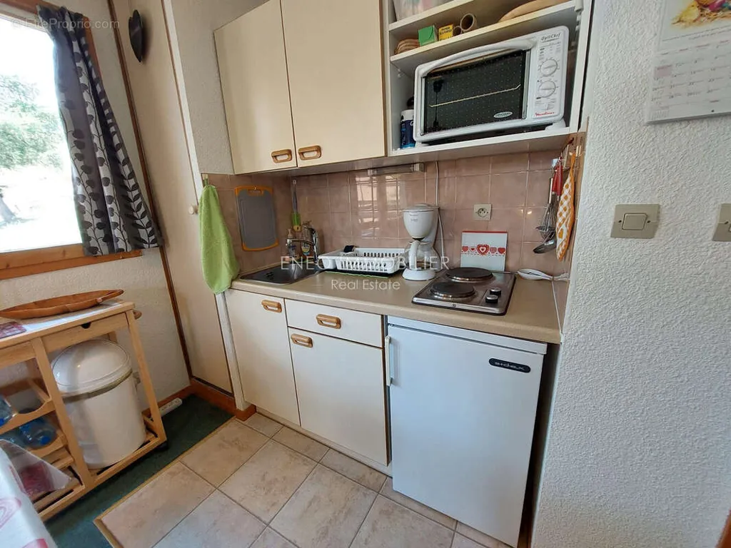 Cucina - Studio with Balcony on Ski Piste in Valezan