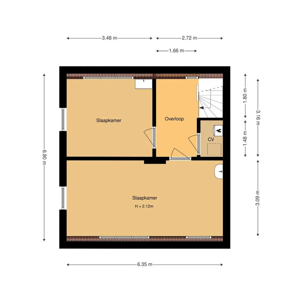 Plan - Studio with Central Location in Heerlen