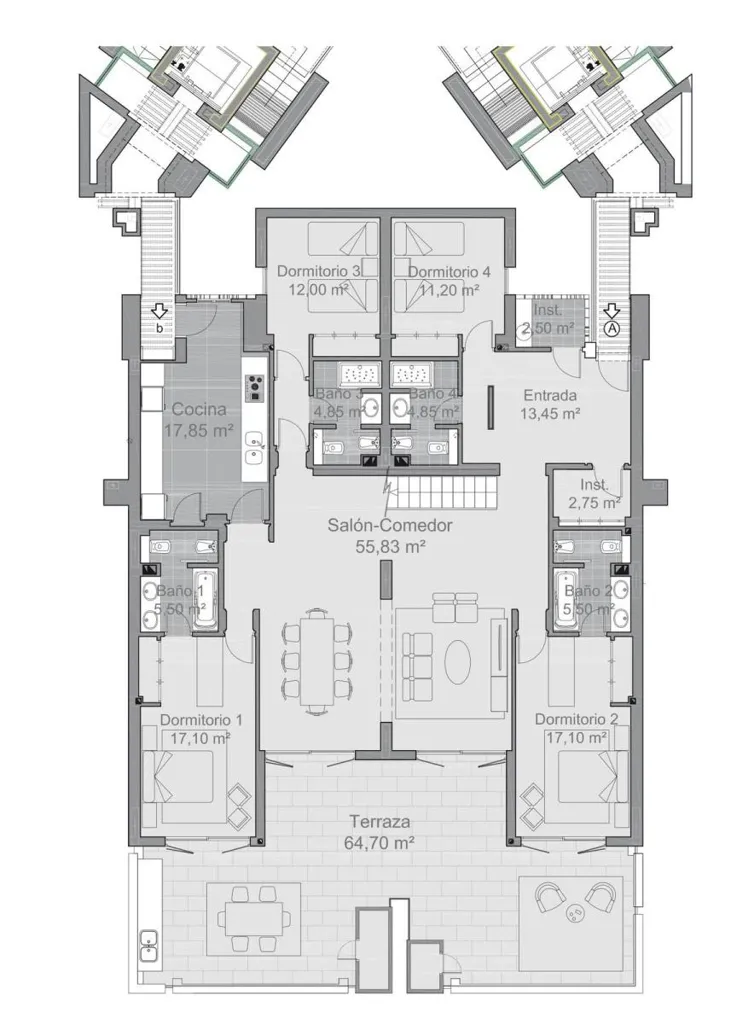 Plan - Duplex Penthouse with 360 Views in Estepona