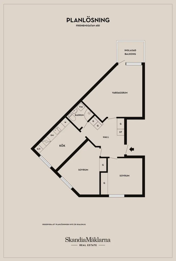 Plan - Renovated Apartment with Balcony in Ystad