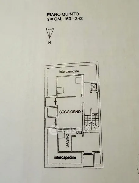 Plan - Mansarded Attic with Balconies in Asti