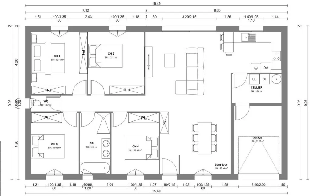 Floor Plan - New Build House with Custom Plan in La Jarrie