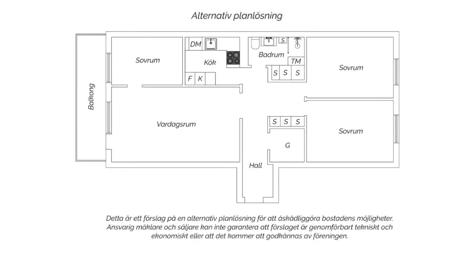 Planimetria - Three-Room Apartment with Glass Balcony in Malmö