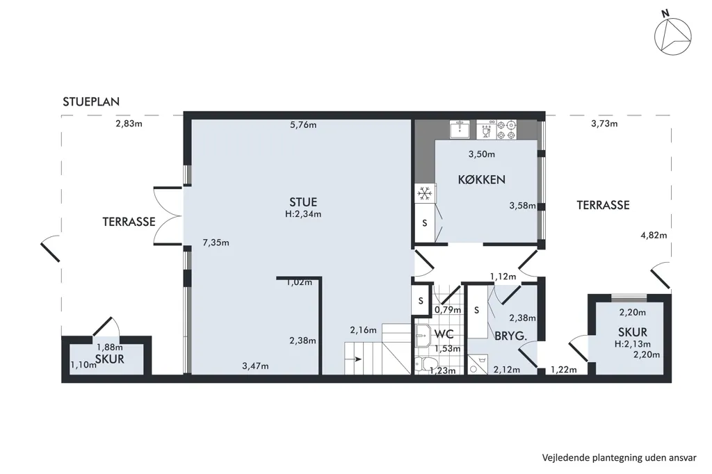 Plan - Terraced House with Terrace in Svebølle