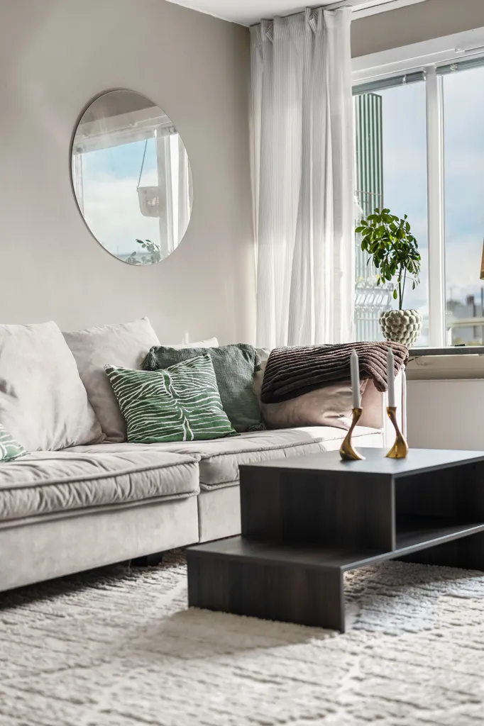 Séjour - Spacious Two-Bedroom Flat with Balcony in Central Timrå