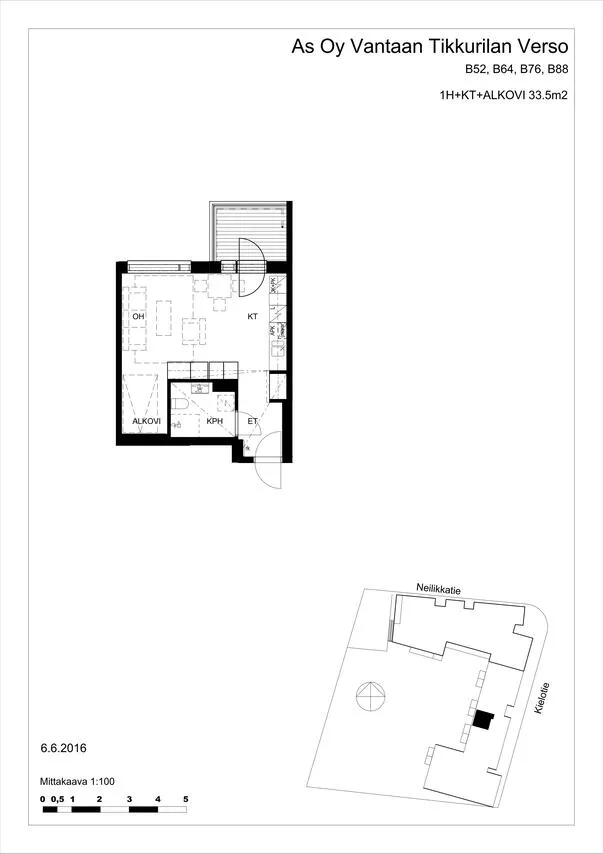 Modern Apartment with Balcony in Tikkurila, Vantaa