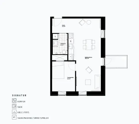 Plan - Modern Flat with Balcony near Aarhus C