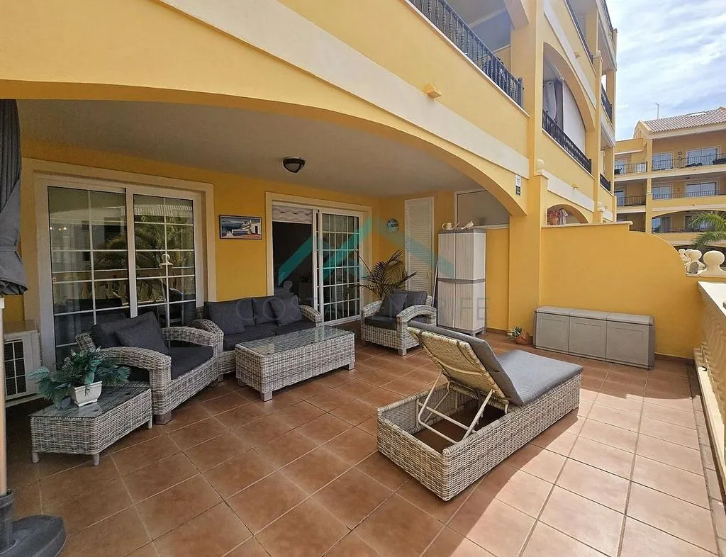 Terrace - 1-Bedroom Apartment with Pool in Palm Mar