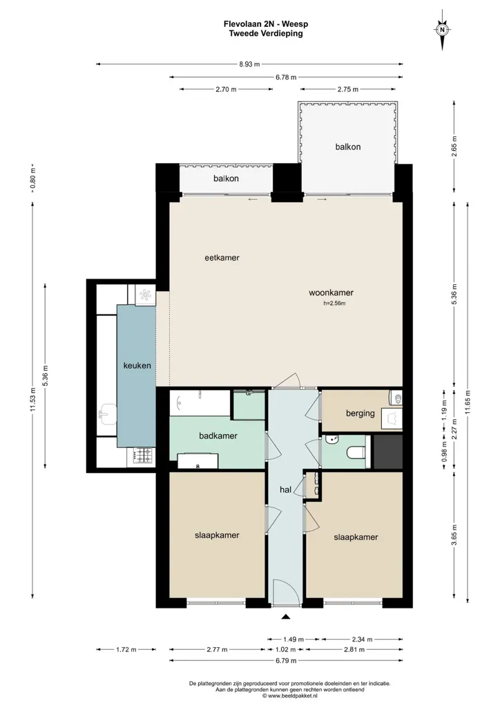 3-toaline korter asukohas Weesp
