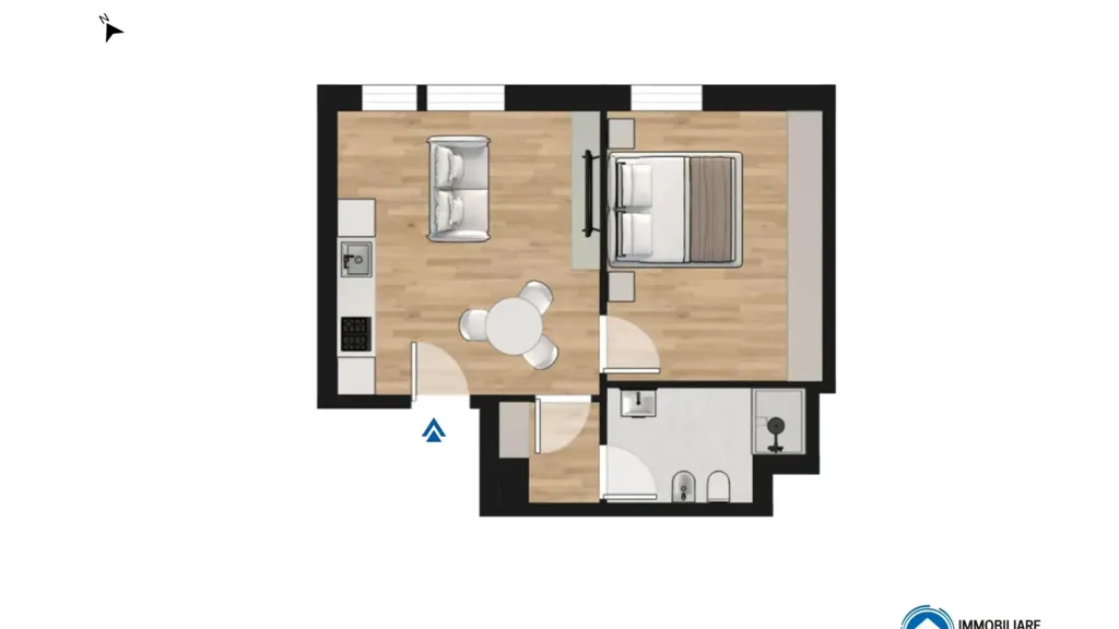 Floor Plan - Modern Apartment with Garden View in Bologna