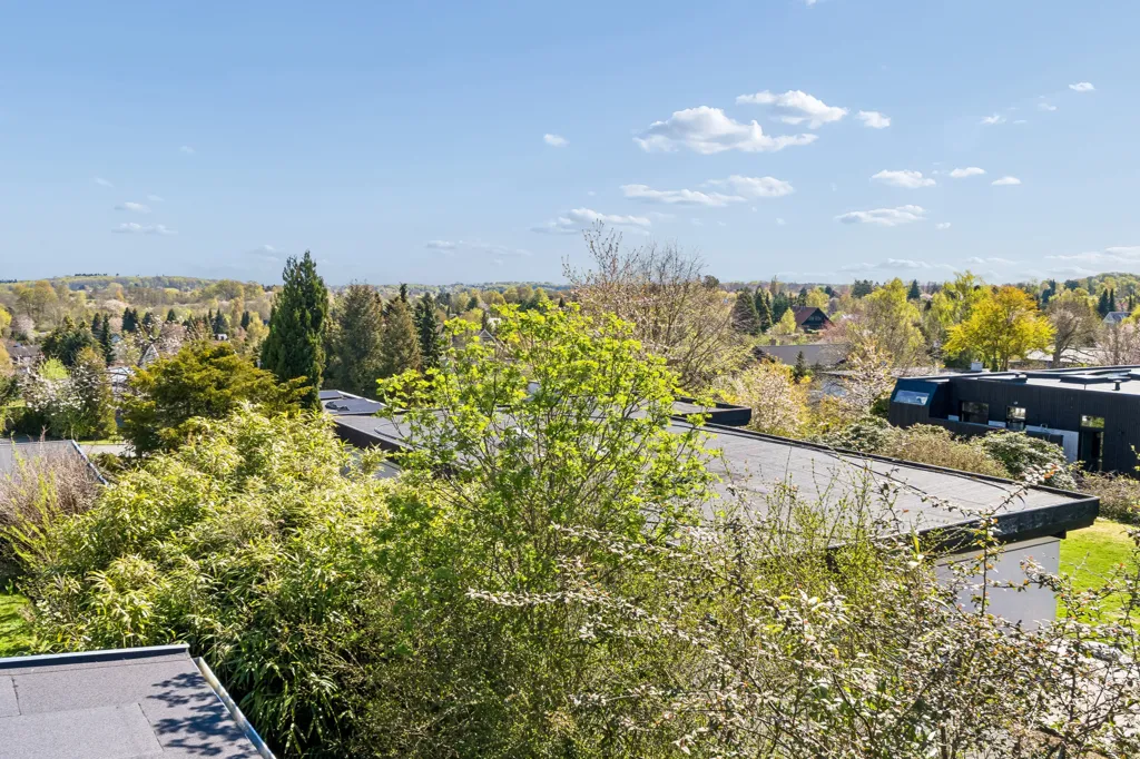 Aerial - Architectural Villa with Unique View in Gl. Holte