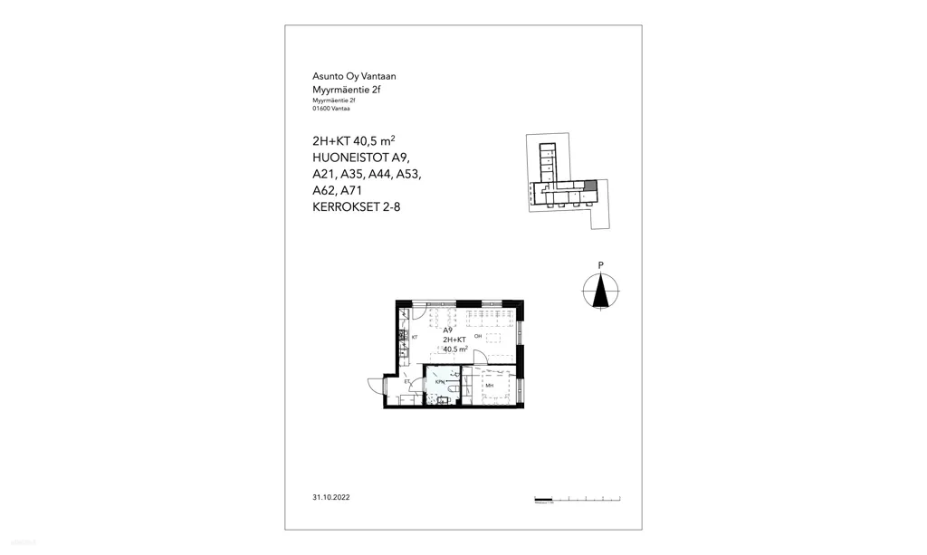 Plan - Modern Flat with Balcony in Myyrmäki