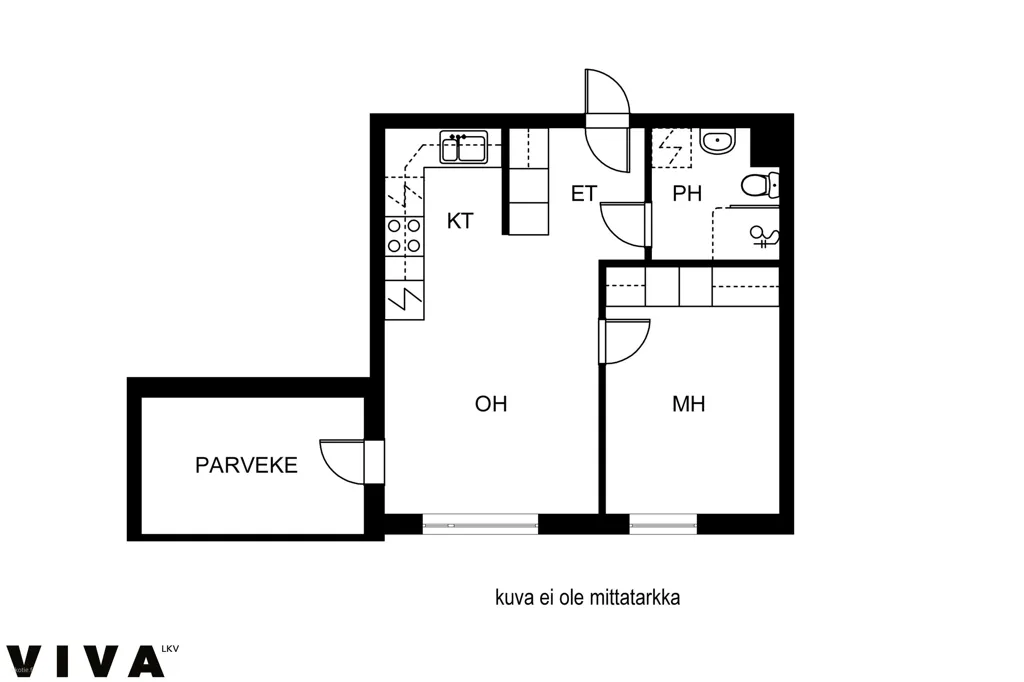 Plan - Modern Flat with Balcony in Matinkylä