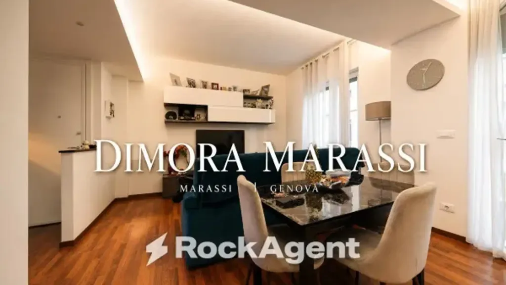 Living Room - Penthouse Apartment with Balcony in Genoa
