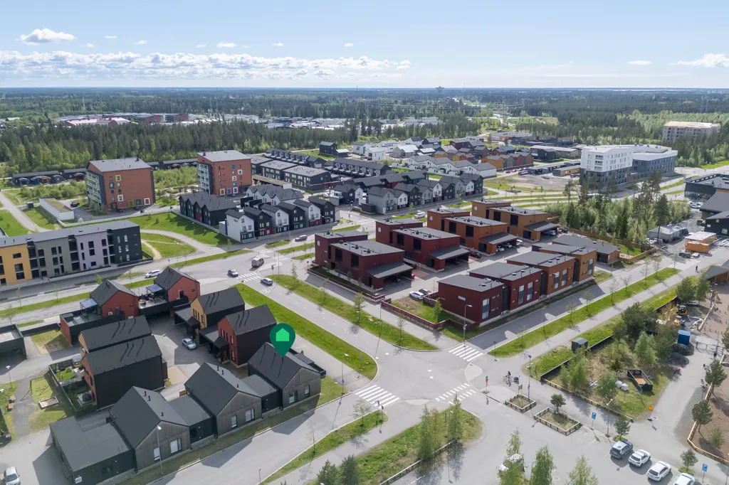 Õhuvaade - Modern Flat with Terrace in Hiukkavaara, Oulu