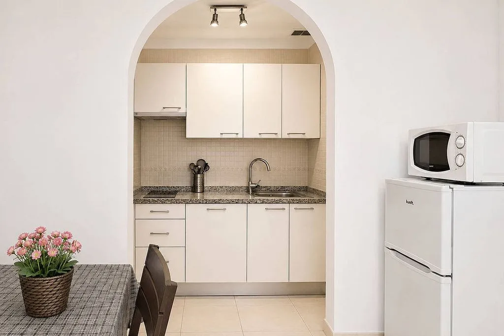 Kitchen - Studio with Terrace and Pool in Playa de las Américas