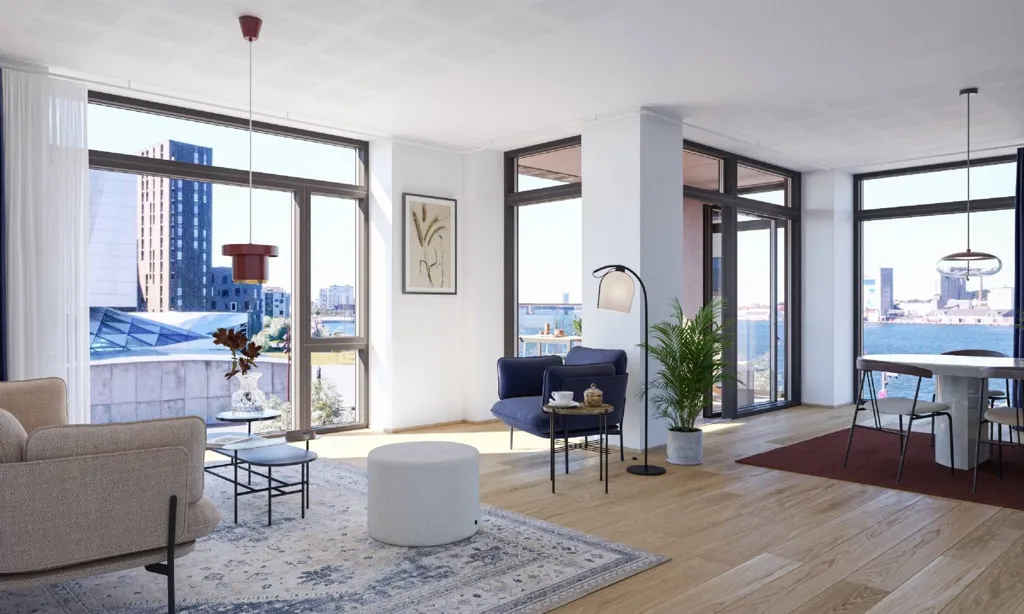 Séjour - Apartment with Limfjord View in Aalborg