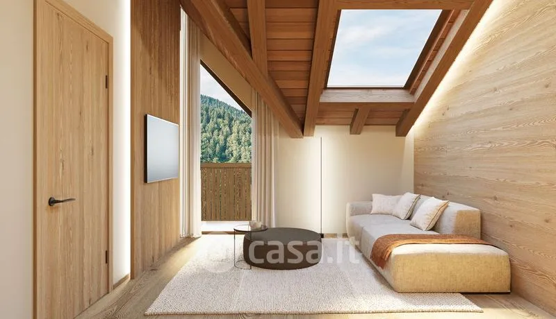 Living Room - Bilocale with Panoramic View in Aprica